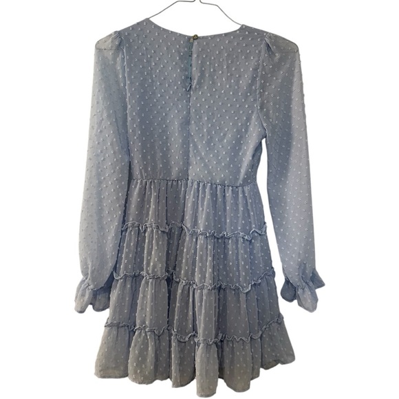 Altar’d State Eliza Dress French Blue Swiss Dot Women’s Size Small Ruffles - Picture 9 of 10